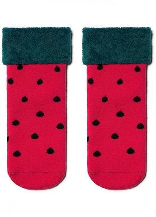 Шкарпетки дитячі conte-kids sof-tiki 6с-19сп (438) махрові з відворотом 16 (24-26), малиновий