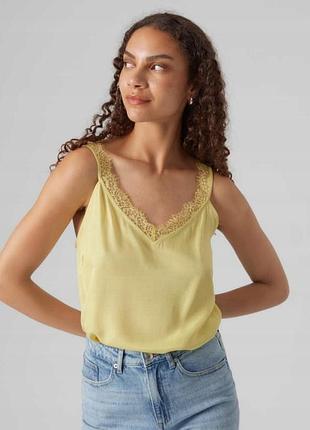 Женская майка vero moda, размер l, цвет желтый