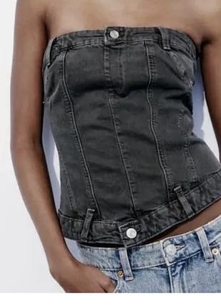 Джинсовий корсетт від zara