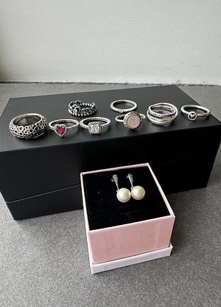 Pandora оригінал, каблучка пандора, кольцо pandora, cережки pandora, срібло, срібло 925, золото 585, pandora биколор, прикраси