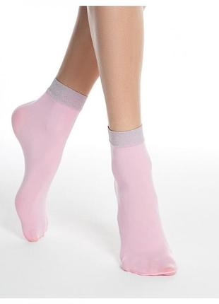 Шкарпетки жіночі conte fantasy 16с-125сп поліамідні з люрексом 36-39, light pink