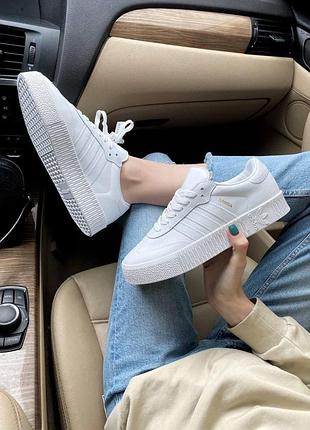 Adidas samba rose жіночі білі шкіряні кросівки зручні
