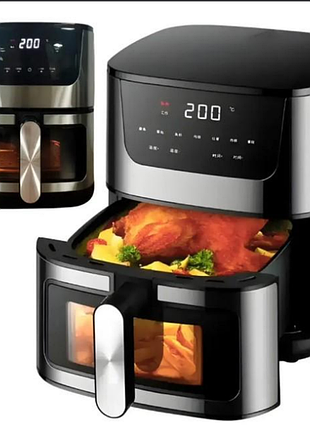Аэрогриль rainberg rb 2268 4200w аэрофетюрница бесмассальна для приготовления без масла с регулировкой температуры 8 л.