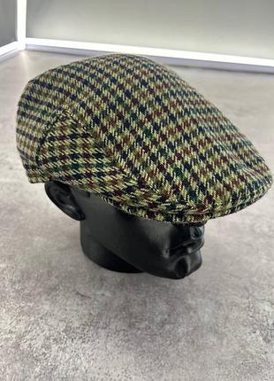 Barbour tweed flat cap кепка-восьмиклинка в клітинку вовняна, розмір m (57 см)