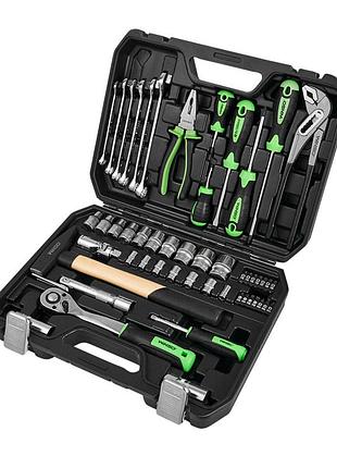 Профессиональный набор инструментов в кейсе winso pro 1/2", 1/4" 72т, cr-v, 56ед.