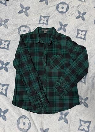 Женская рубашка в клетку зелено-черная primark