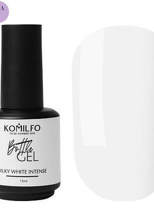 Жидкий гель для ногтей bottle gel milky white intense hema/tpo free komilfo, 15 мл