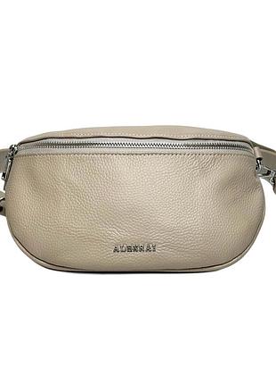 Сумка поясна натуральна шкіра бежевий арт.99127 l.beige alex rai (54)