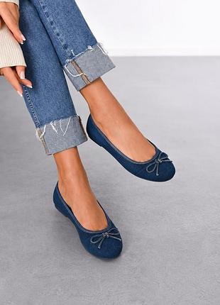 Новые балетки джинсовые женские finish the look с оригинальным декором 40-41