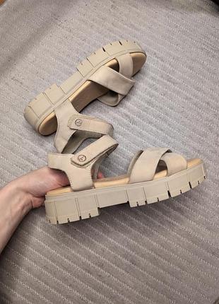 Сандалии босоножки tamaris 38-39 р 24 -24.5 см кожаные