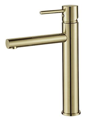 Смеситель для умывальника vbi lirio gold высокий, золото