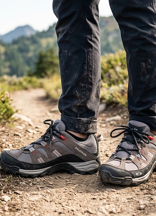 Кроссовки salomon gore-tex, серо-коричневые унисекс, размер 36