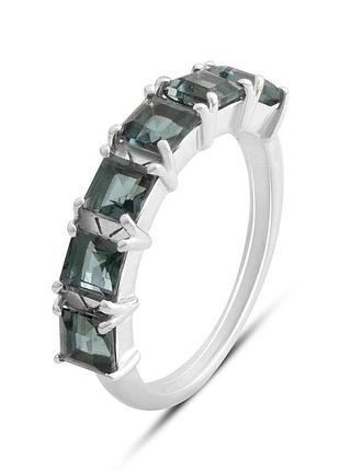 Серебряное кольцо высокогокачества с топазом лондон блю 1.759ct, вес изделия 3,17 гр (2178316) 18 размер