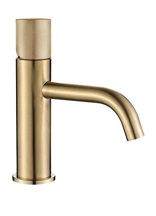 Смеситель для умывальника vbi milano duo brushed gold низкий, матовое золото
