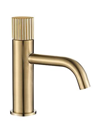 Змішувач для умивальника vbi milano tre brushed gold низький, матове золото