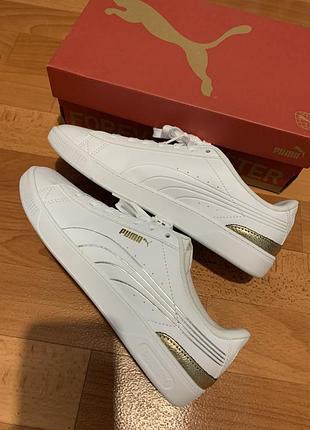 Жіночі білі кеди puma vikky v3 metallic shine white оригінал