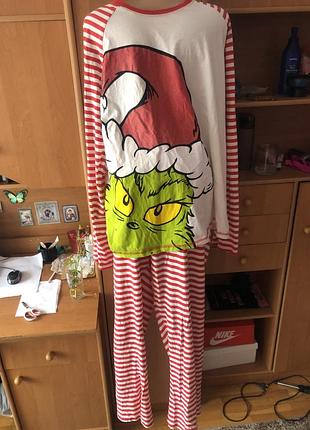 Пижама, комплект, костюм, 100% коттон, 3xl. dr.seuss. grinch.