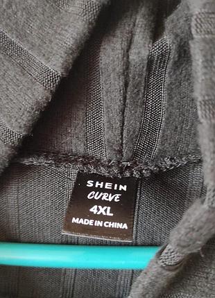 Черное платье миди в рубчик shein curve 4xl 6