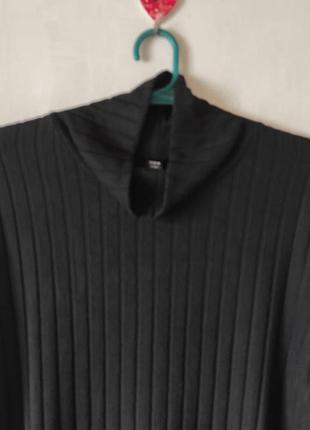 Черное платье миди в рубчик shein curve 4xl 2