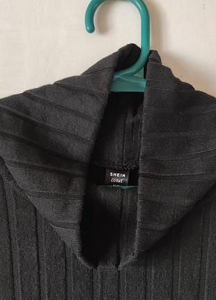 Черное платье миди в рубчик shein curve 4xl 9