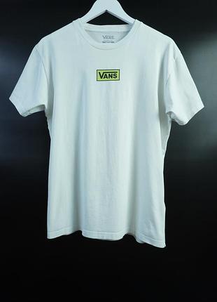 Чоловіча біла футболка оригінал vans sunset dual palm vintage | size m