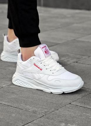 Мужские кроссовки рибок белые замшевые + текстиль весенние, кроссовки reebok classic leather осенние