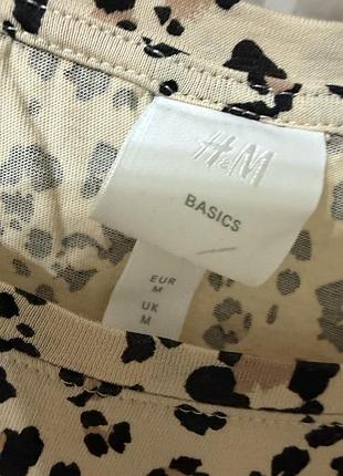 Бавовняна футболка в леопардовий принт h&m 7