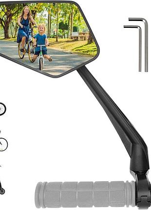 Reezer rs1 – зеркало на руль велосипеда и электросамоката, поворотное на 360° и сложное, широкое поле зрения. левое