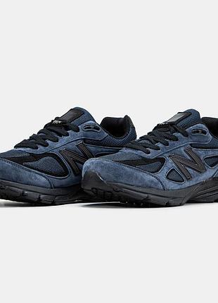 Кроссовки мужские нью баланс 990v4 темно синие, кроссовки new balance мужские