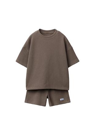 Вафельний костюм шорти футболка бамбук zara