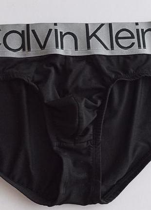 Мужские черные трусы слипы calvin klein размер s, m 2