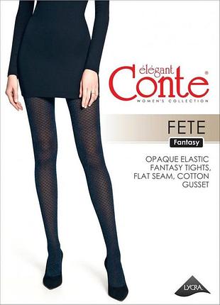 Колготки женские conte fantasy fete с ажурным геометрическим рисунком и цветным люрексом 4, mare-nero