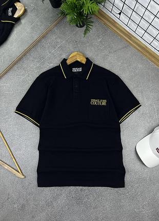 Чоловіче чорне поло теніска versace jeans couture оригінал оригінал розмір xl