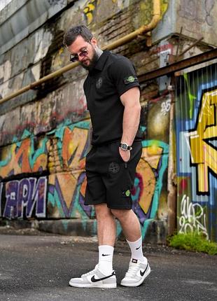 Летний комплект stone island slams black рн2607