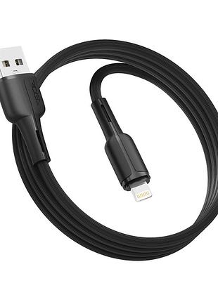 Кабель для заряджання та обміну даними usb ridea rc-co10 commonpro 12w (5v/2.4a) usb/lightning 1 метр чорний