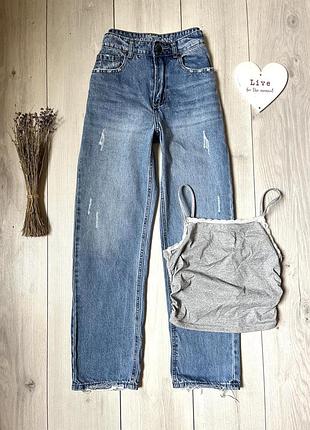 Вільні жіночі джинси на розмір s-m з високою посадкою gogo jeans