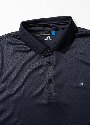 J.lindeberg golf polo shirt navy blue slim fit performance logo [tmh017172]