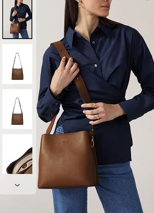 Шкіряна сумка крос боді radley london (колір camel / рудий)