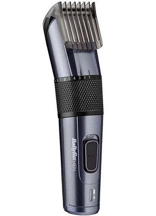 Машинка babyliss e976e для стрижки, аккумуляторная, кейс в наборе, 2 насадки, черный/серый