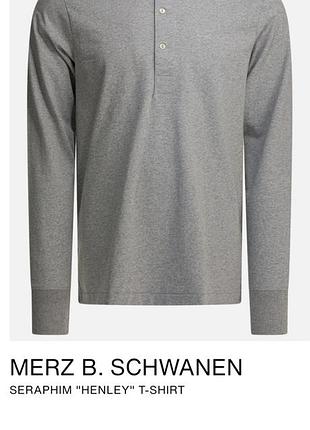 Плечи 45 см merz b. schwanen  
size 7/xl серая футболка с длинным рукавом и вырезом на горловине лонгслив 100% cotton 
made in germany