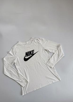 Оригінальний білий лонгслів nike sportswear futura (the nike tee) — розмір s