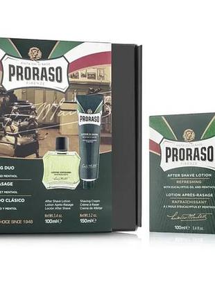 Набор для бритья proraso duo pack tube+lotion refreshing