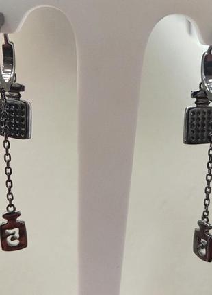 Жіночі сережки конго черненные з підвісками