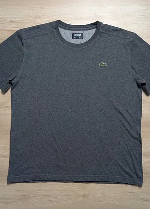 Lacoste sport футболка чоловіча l темно-сірий меланж оригінал