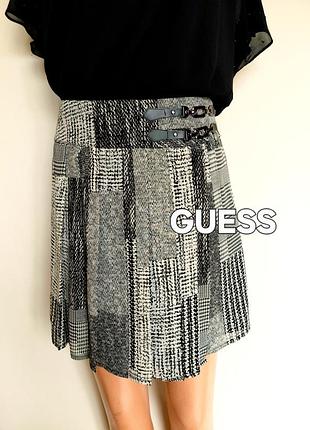 Guess,бриндовая шифоновая мини юбка на запах