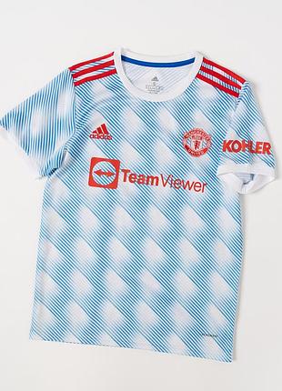 Оригінальна, футбольна футболка manchester united від adidas з прізвищем greenwood #11 на спині. виконана у стильному, світло-блакитному дизайні з