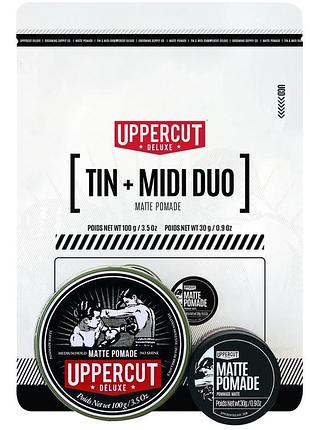Подарочный набор uppercut tin & midi duo matte pomade