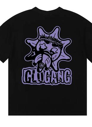 Мужская футболка glo gang logo унисекс гло гэнг тишка черная