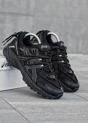 Кроссовки мужские asics gel kahana tr v2 черные осенние весенние сетчатые кожаные, мужские кроссовки асикс