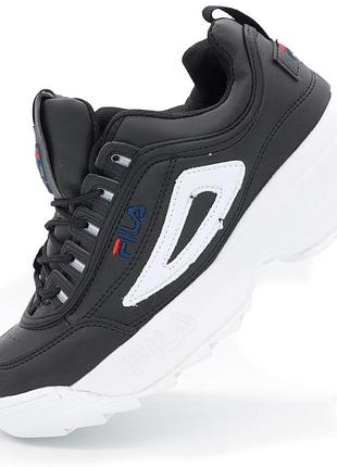 Женские черно-белые кроссовки fila disruptor 2 vietnam 38. размеры в наличии: 37, 38, 39, 40.